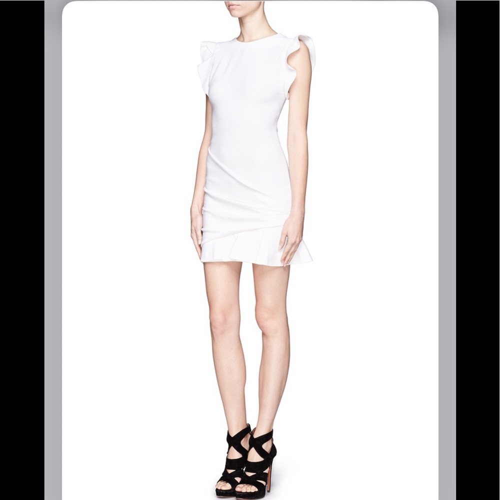 Emilio Pucci cream wool fitted mini dress xs s